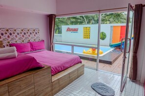 เบสิกวิลล่า, 2 ห้องนอน, สระว่ายน้ำส่วนตัว, วิวสระว่ายน้ำ | วิวจากห้องพัก