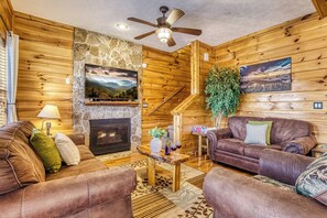 TV, fireplace, DVD player