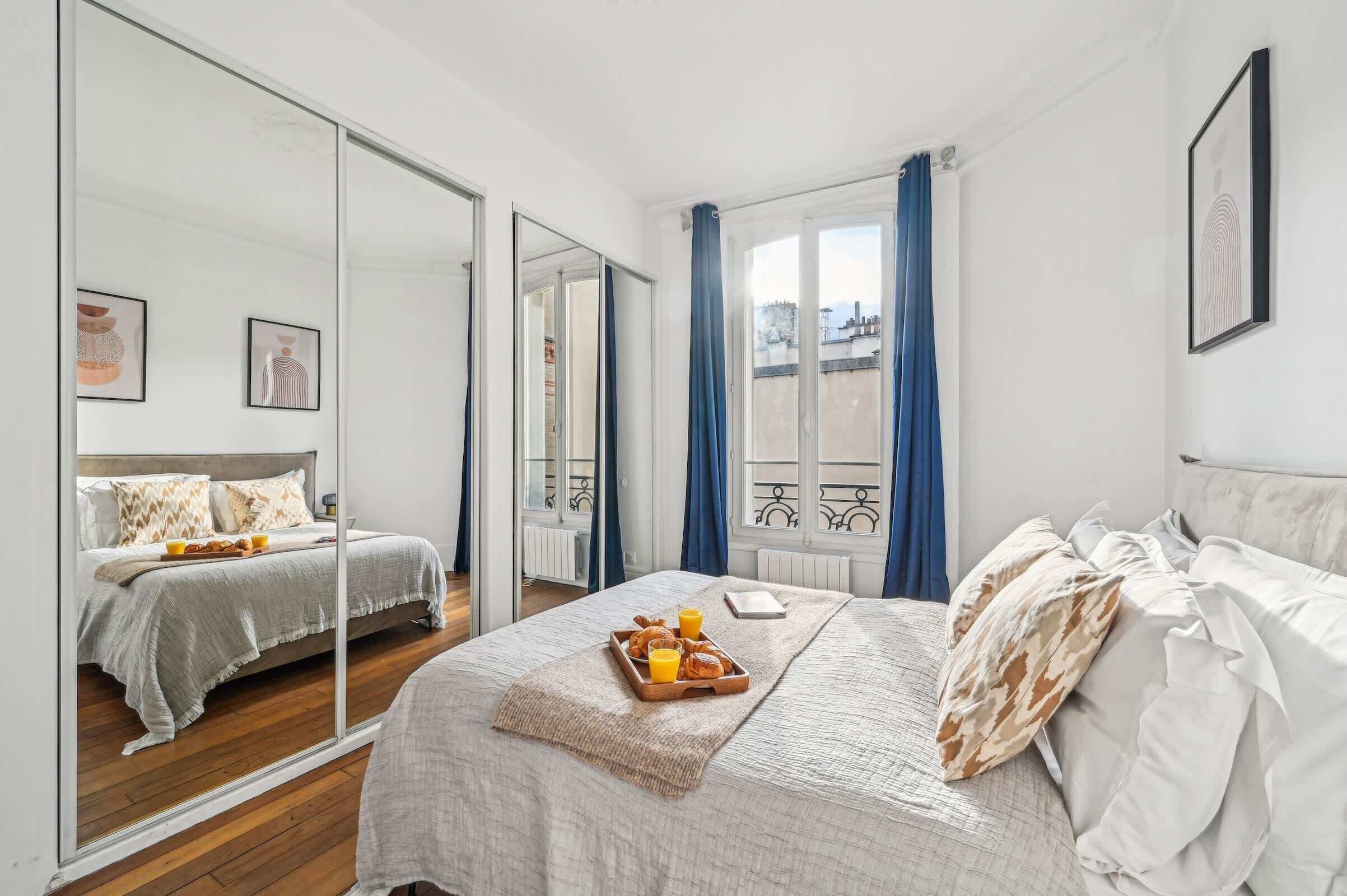 1 bedroom, desk, iron/ironing board, travel cot