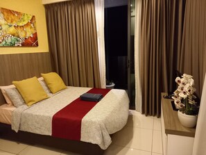 1 bedroom, iron/ironing board, bed sheets