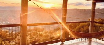 Sturdy solid wood cottage with panoramic mountain views