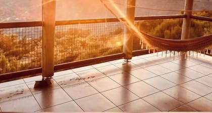 Sturdy solid wood cottage with panoramic mountain views