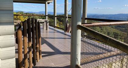 Sturdy solid wood cottage with panoramic mountain views