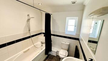 Hair dryer, soap, toilet paper