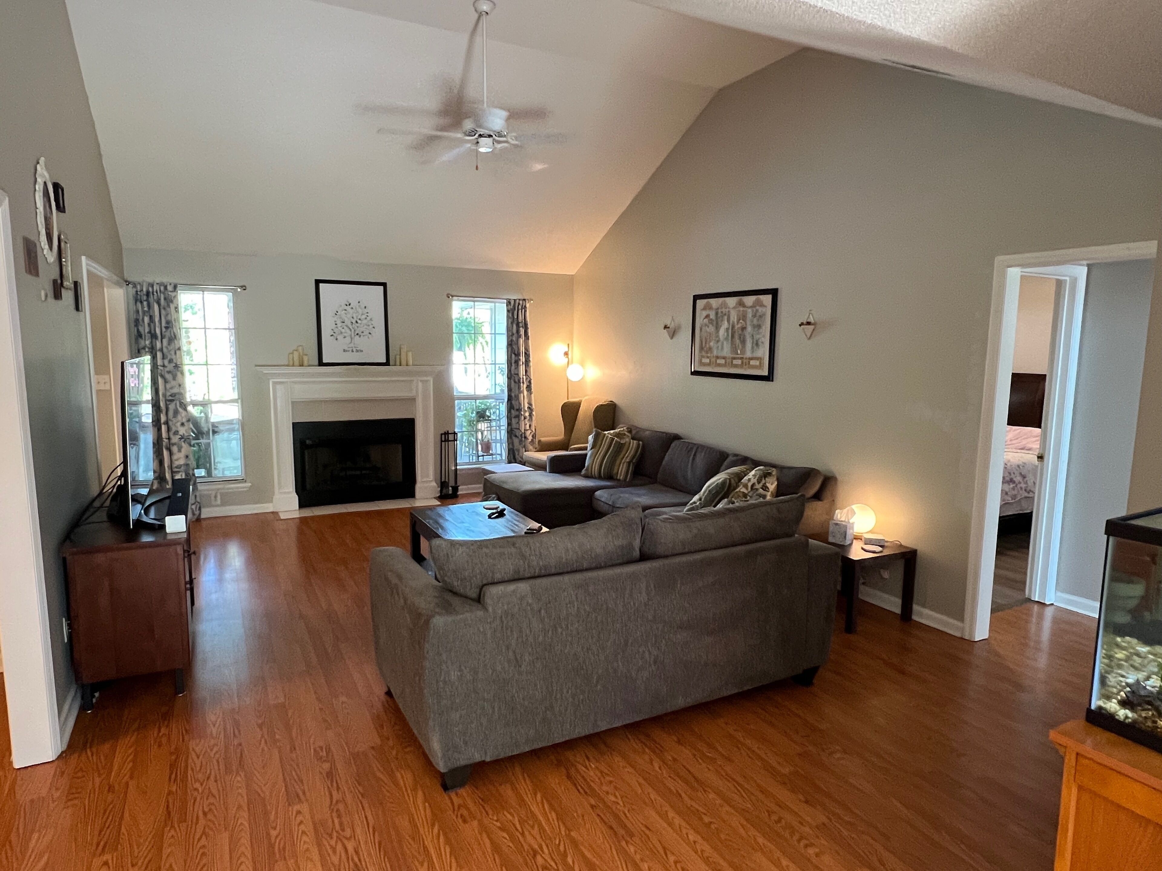 Smart TV, chimenea, videojuegos, reproductor de DVD