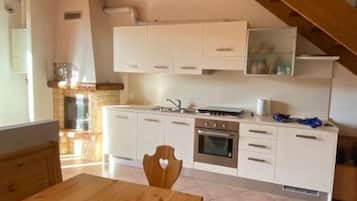 Fridge, oven, stovetop, coffee/tea maker