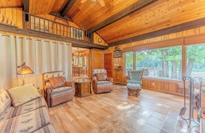 Living area - Cozy UP River Cabin—Prime Spring Trout Fishing & Easy UP Exploring (Cornell)