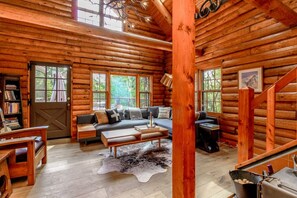 Smart TV, fireplace, video games, DVD player