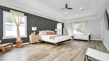 5 quartos, ferros/tábuas de passar roupa, Wi-Fi, roupa de cama