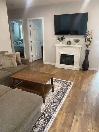 Classy and modern, 2 bedroom suite covered with patio.