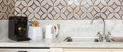 Villa | Private kitchen | Fridge, microwave, oven, stovetop