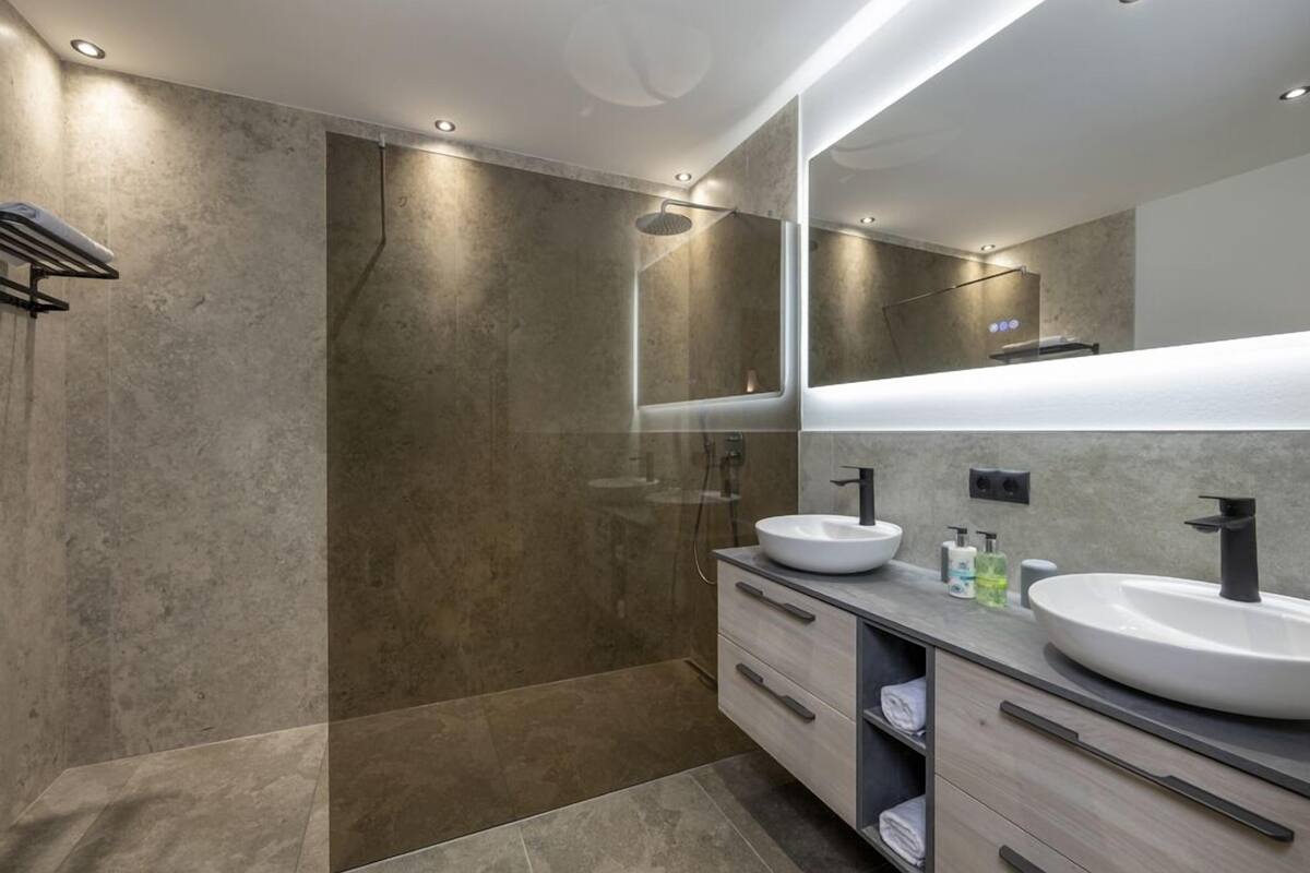 Bathroom | Shower, hair dryer, towels, soap