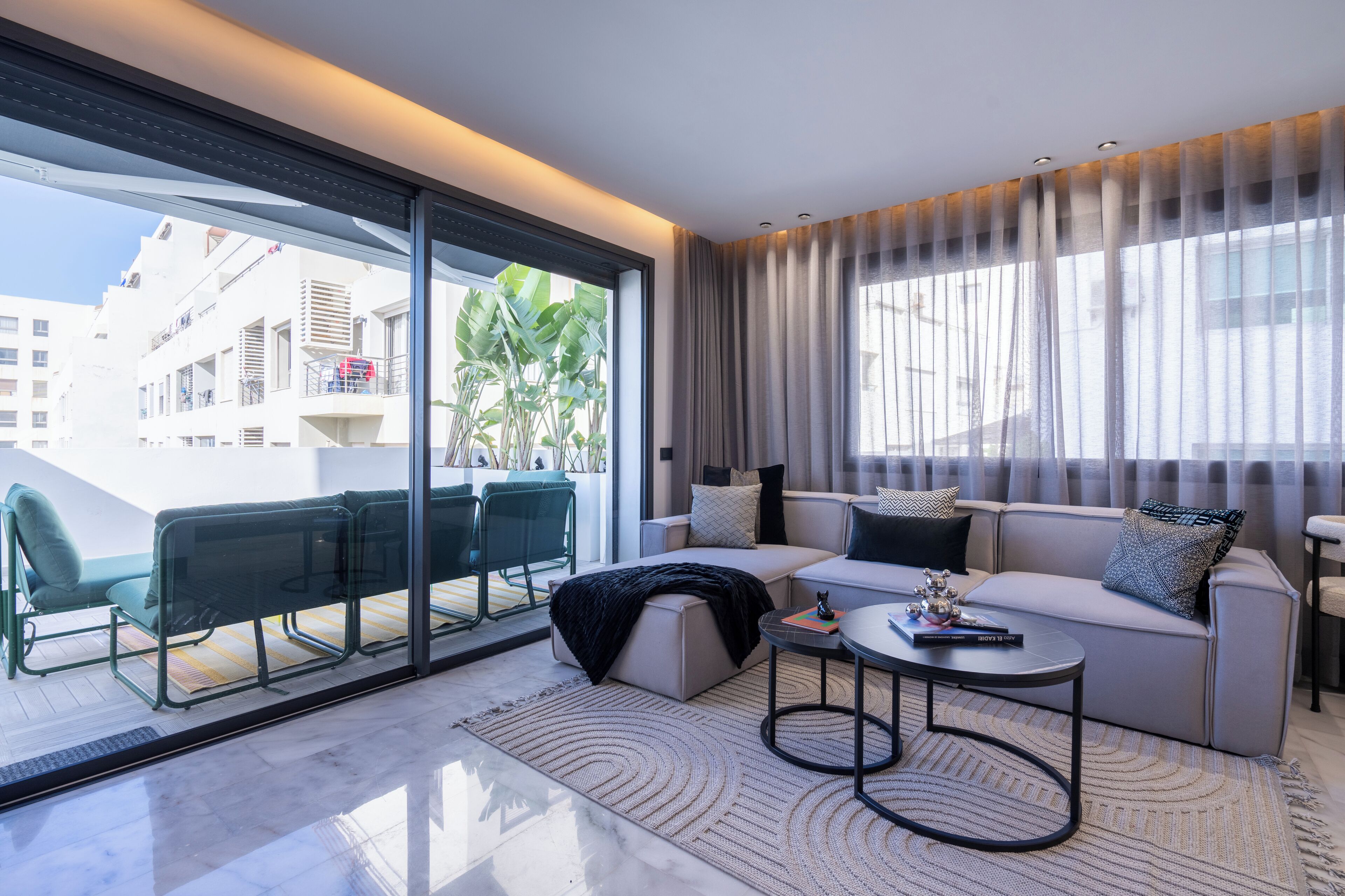 Appartement Luxe, vue ville | Coin séjour
