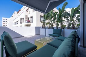 Luxury Apartment, City View | Terrace/patio