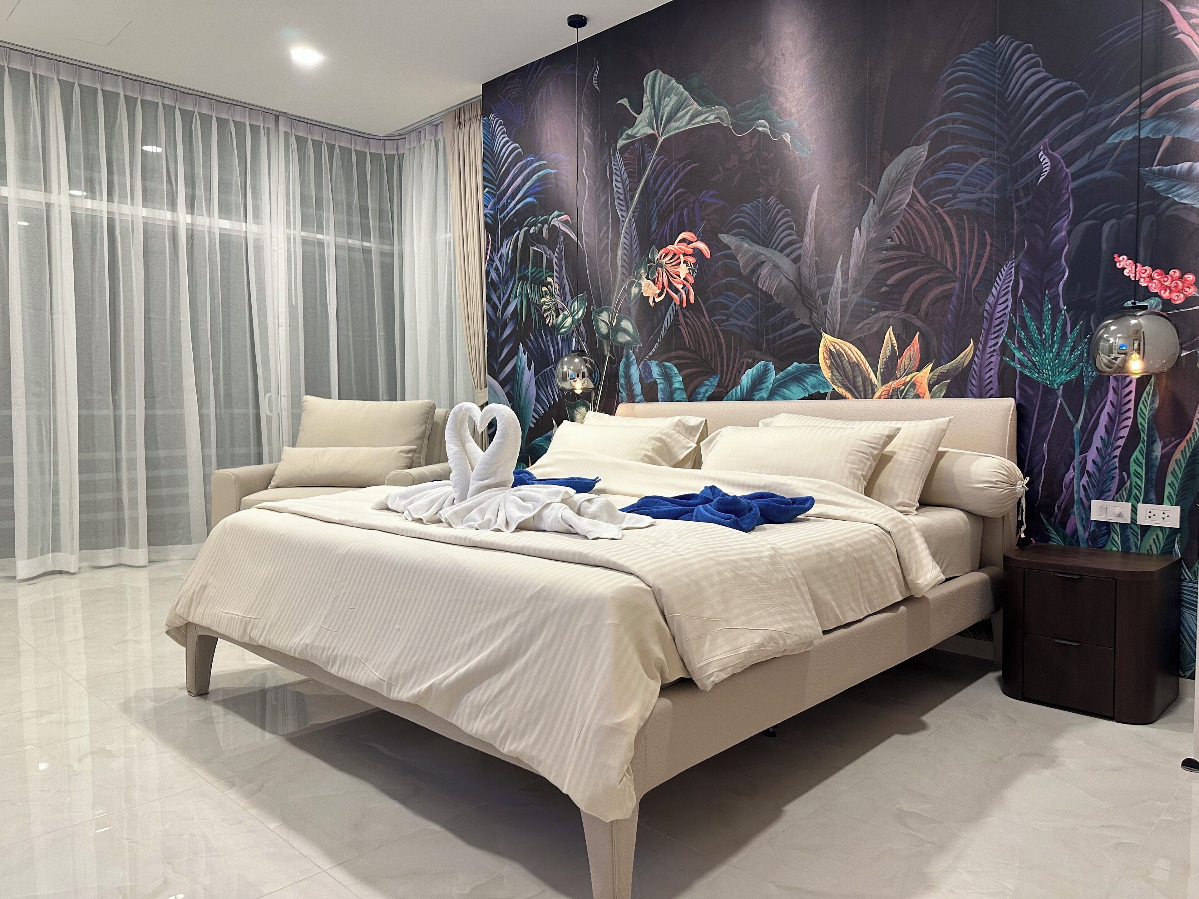 Lägenhet Premium - 2 sovrum - terrass | Värdeförvaringsskåp på rummet och mörkläggningsgardiner