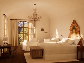 Suite exclusiva, terraza | Minibar, caja fuerte, escritorio y cortinas opacas