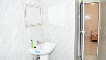 Towels, soap, shampoo, toilet paper