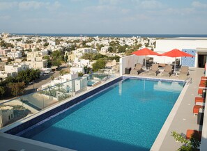 2 outdoor pools, open 7:00 AM to 7:00 PM, pool umbrellas, pool loungers - Studio M Muscat (Seeb)