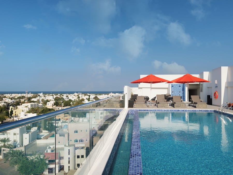 2 outdoor pools, open 7:00 AM to 7:00 PM, pool umbrellas, sun loungers