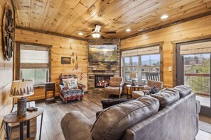 Cabin, 5 Bedrooms | Living area - Eden Of The Smokies 5 Bedroom Cabin (Sevierville)