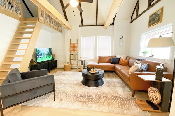Stunning vaulted ceiling living room