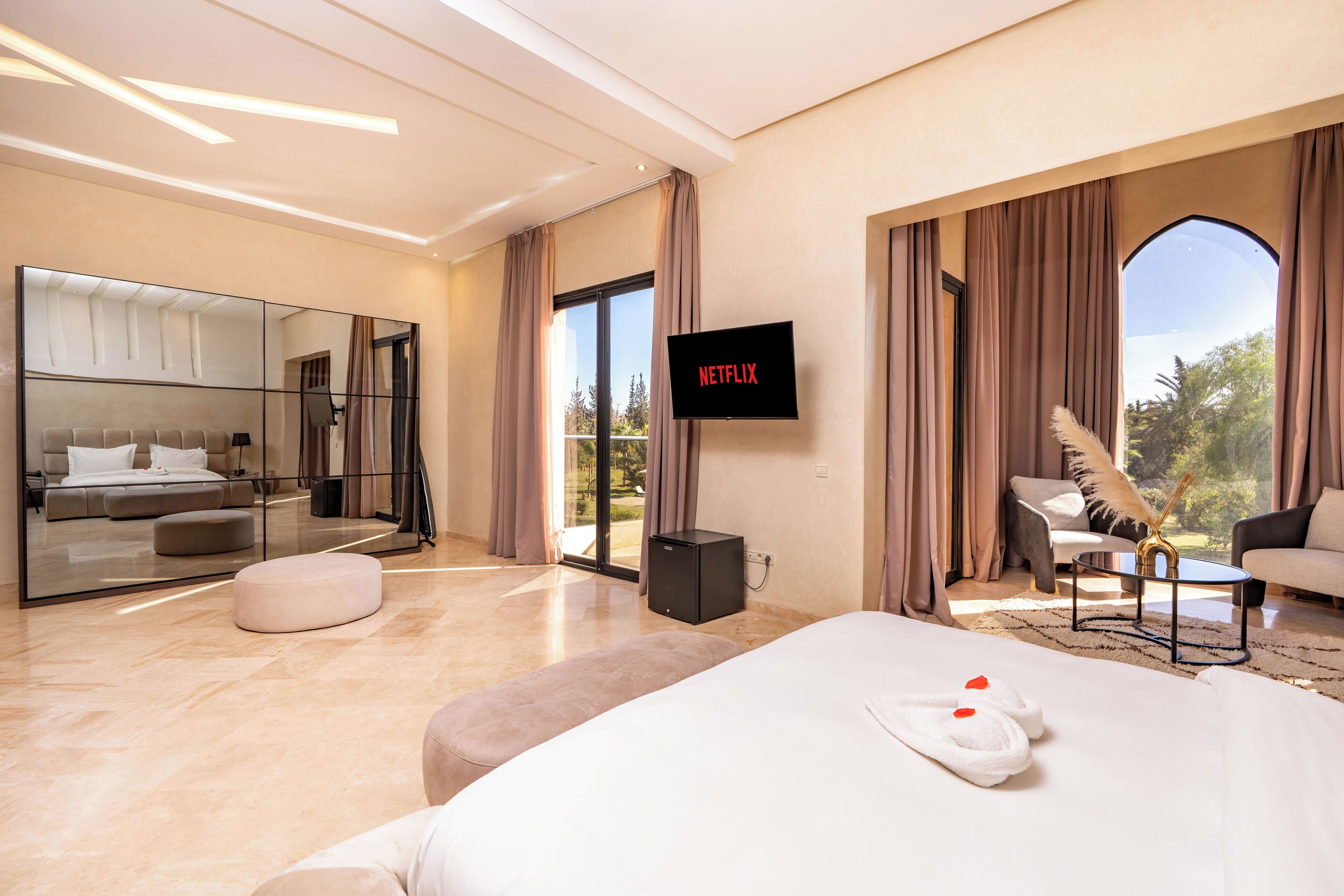 Superior Suite, Balcony, Pool View | Premium bedding, pillowtop beds, minibar, in-room safe