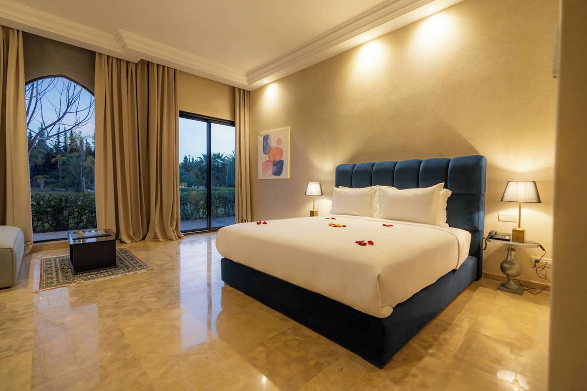 Deluxe Double Room, Balcony, Pool View | 1 bedroom, premium bedding, pillow-top beds, minibar