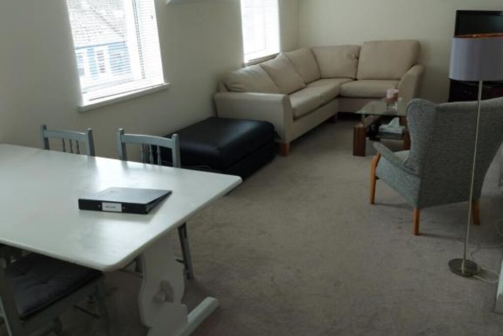 Flat-screen TV, DVD player