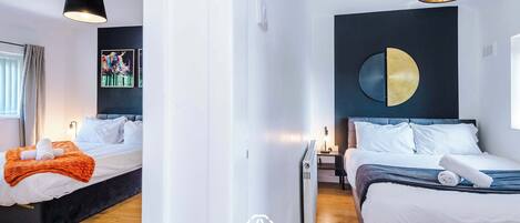 4 bedrooms, iron/ironing board, travel cot, WiFi