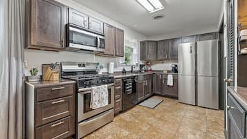 Microwave, oven, stovetop, dishwasher