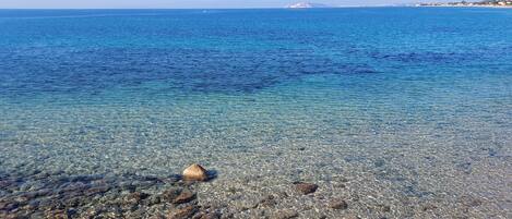 Beach nearby, sun-loungers, beach towels