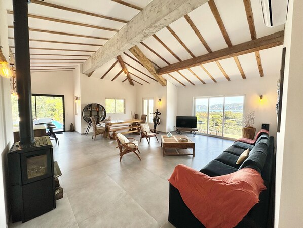 Living area - Villa sea and mountain view 9 pers (Porto-Vecchio)