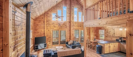 Smart TV, fireplace, video games, foosball