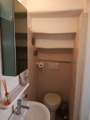 Dusche, Haartrockner, Bidet, Handtücher