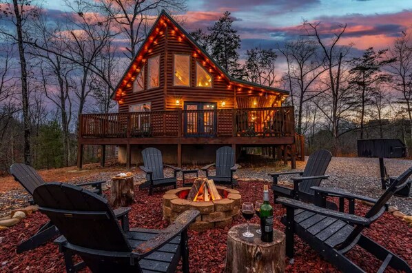 Terrace/patio - Firefly Ridge! Fishing Pond, Hot Tub, Fire Pit! (Sevierville)