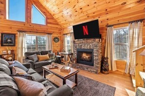 TV, fireplace, video games - Firefly Ridge! Fishing Pond, Hot Tub, Fire Pit! (Sevierville)