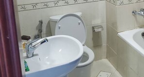 Serviettes fournies, savon, papier de toilette