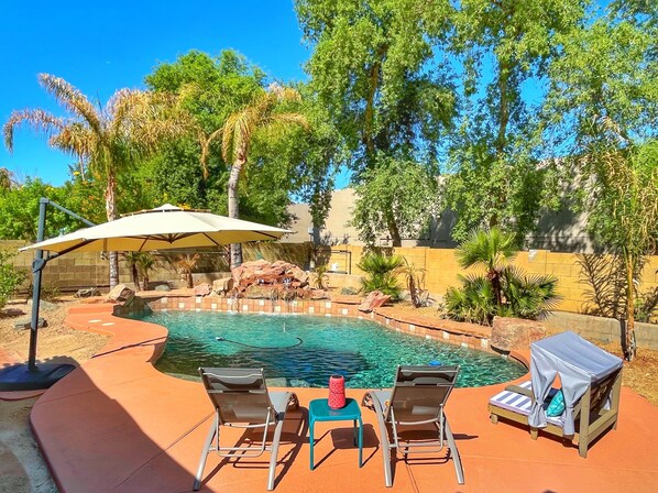 Outdoor pool, a heated pool