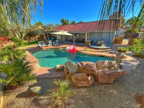 Outdoor pool, a heated pool