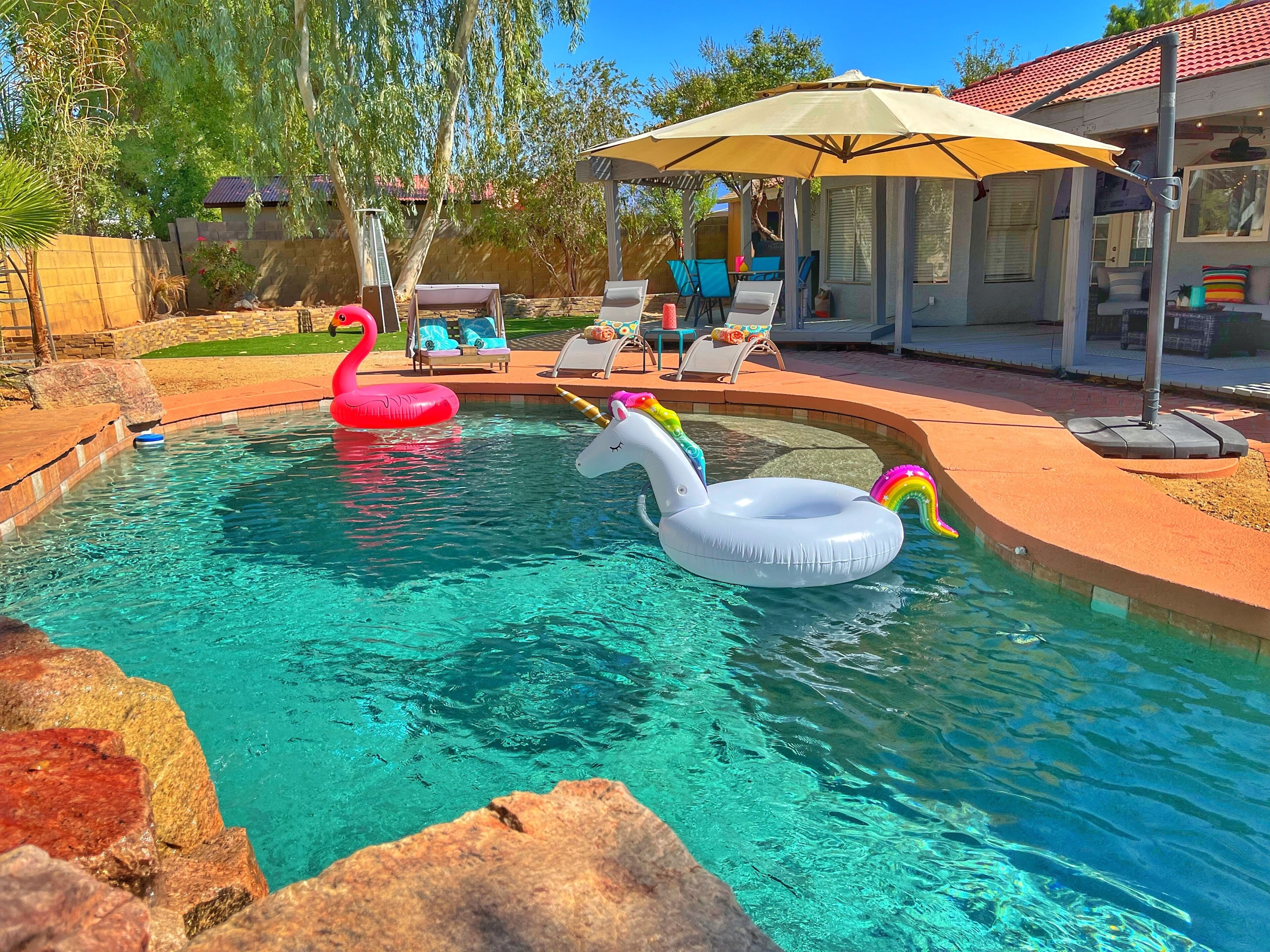 Outdoor pool, a heated pool