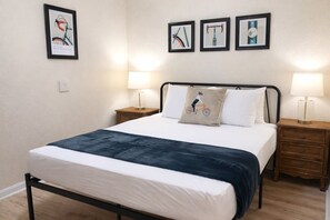 2 bedrooms, desk, iron/ironing board, travel crib
