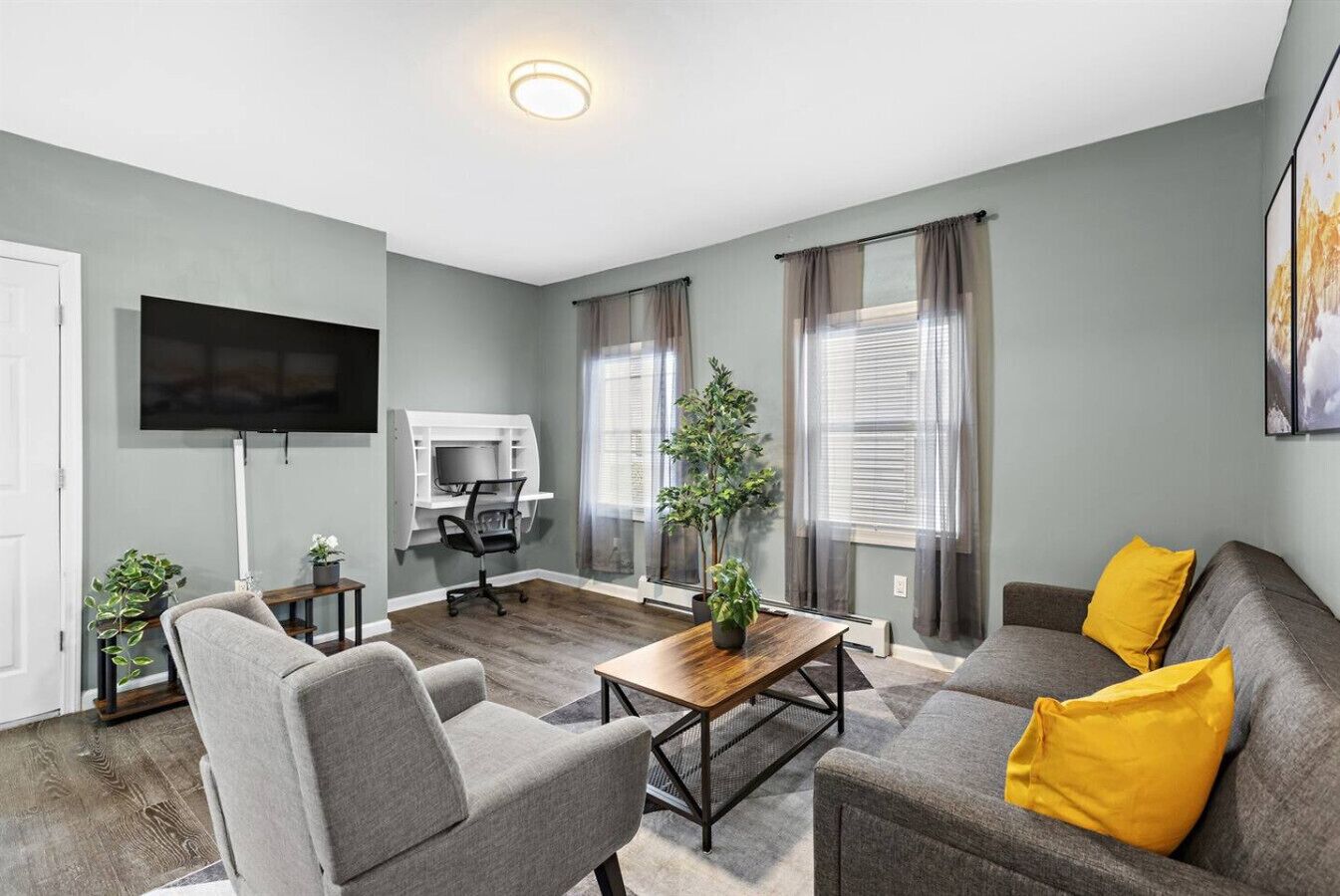 Smart TV, foosball, computer monitors