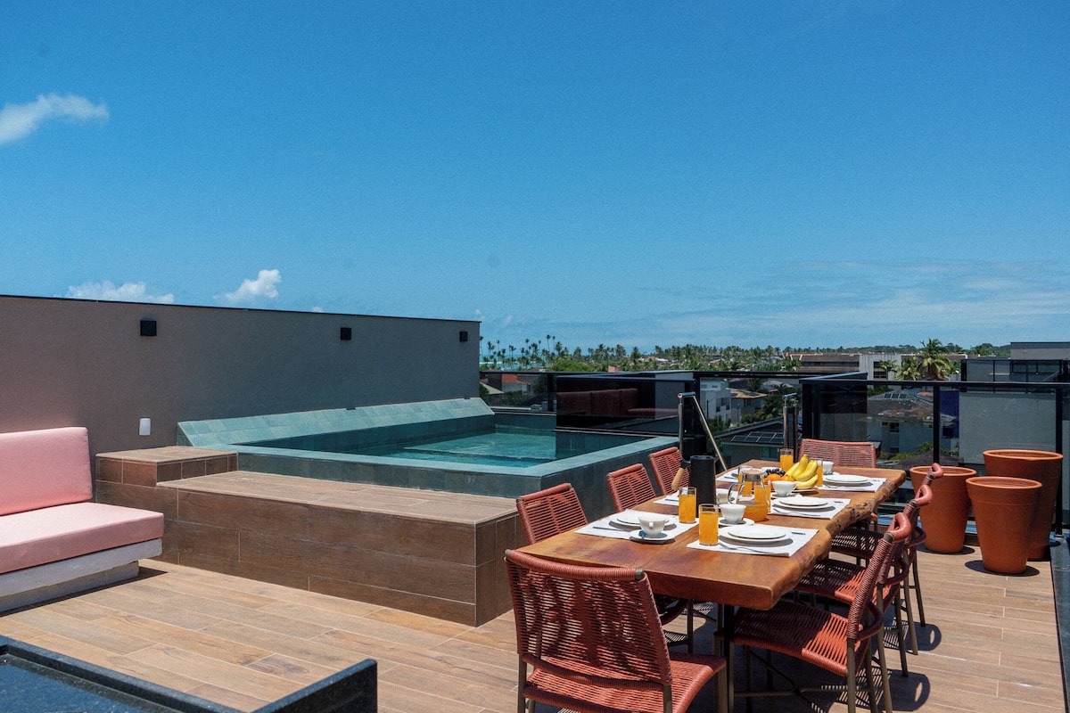 Penthouse, 2 habitaciones, alberca privada, vista al jardín | Terraza o patio
