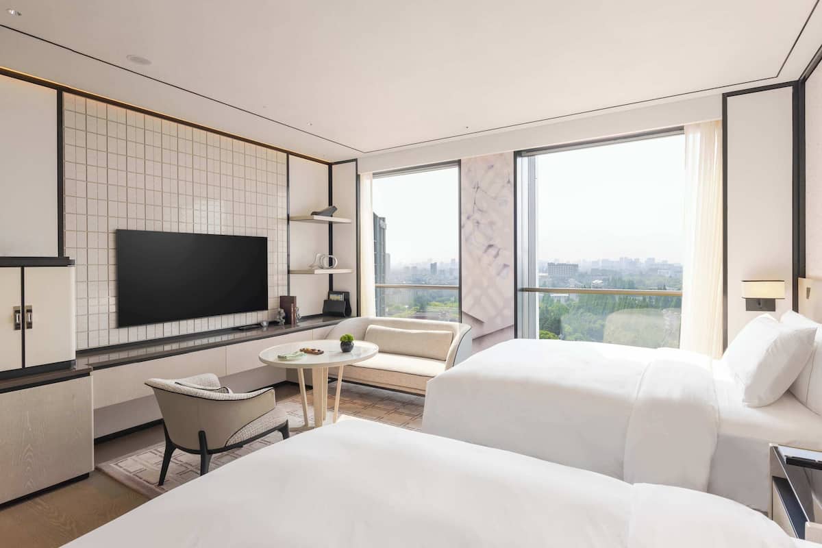 Premier Room, Gusu View, Double Beds | Minibar, in-room safe, blackout drapes, iron/ironing board