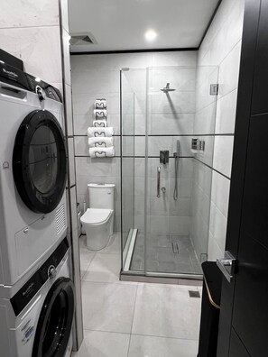 Towels, soap, toilet paper