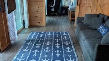 Smart TV, DVD player, books, computer monitors