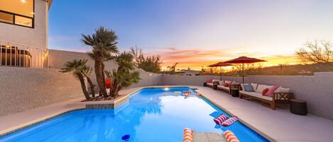 Outdoor pool, a heated pool