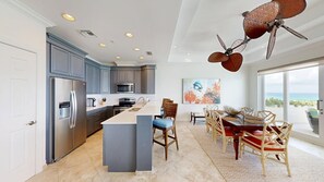 Fridge, microwave, oven, stovetop - Beachfront 3BR/3BA SkyYard | Ocean + Sunset Views, WiFi (Seven Mile Beach)