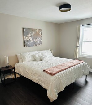 2 bedrooms, travel crib, WiFi, bed sheets