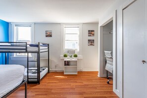 2 bedrooms, desk, iron/ironing board, travel cot